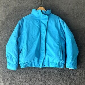 Vintage Womens LL Bean Blue Down Coat Made in USA Size XL